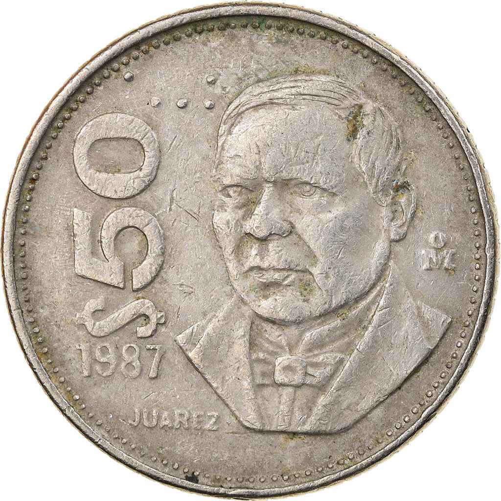 Moneta, Mexico, 50 Pesos, 1987, Mexico City, VF(30-35), Miedź-Nikiel, KM:495
