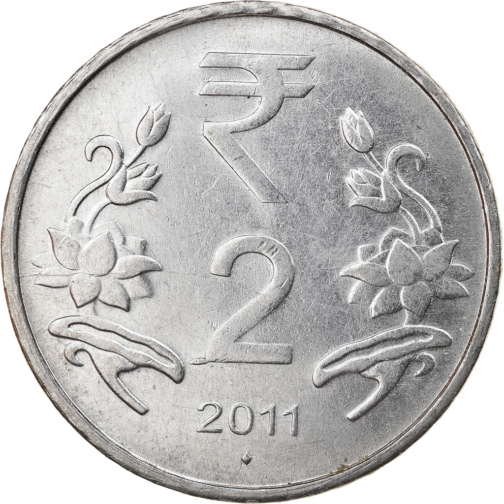 Münze, INDIA-REPUBLIC, 2 Rupees, 2011, SS, Stainless Steel, KM:395