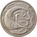 Moneda, Singapur, 20 Cents, 1967, Singapore Mint, BC+, Cobre - níquel, KM:4