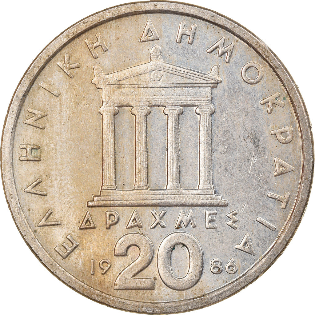 Coin, Greece, 20 Drachmes, 1986, VF(30-35), Copper-nickel, KM:133