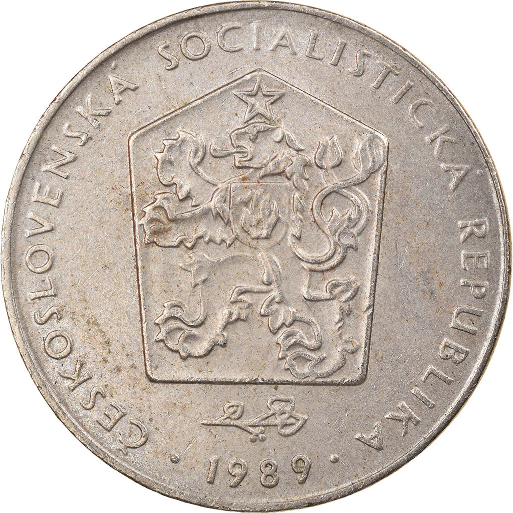 Coin, Czechoslovakia, 2 Koruny, 1989, VF(30-35), Copper-nickel, KM:75