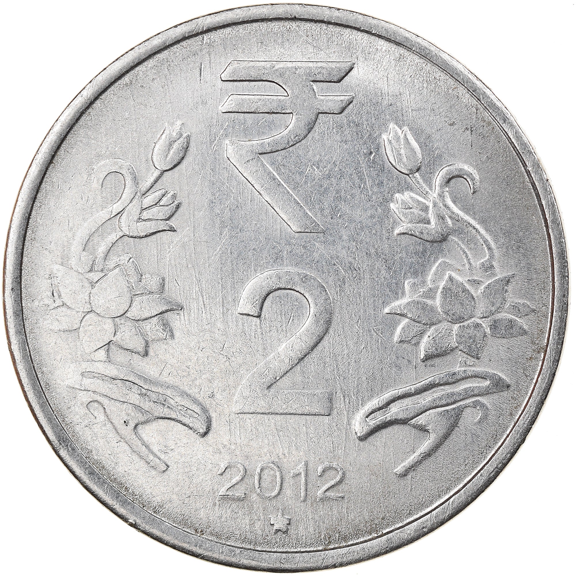 Münze, INDIA-REPUBLIC, 2 Rupees, 2012, S+, Stainless Steel, KM:395
