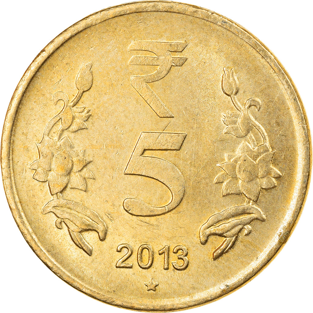 Münze, INDIA-REPUBLIC, 5 Rupees, 2013, S+, Copper-nickel