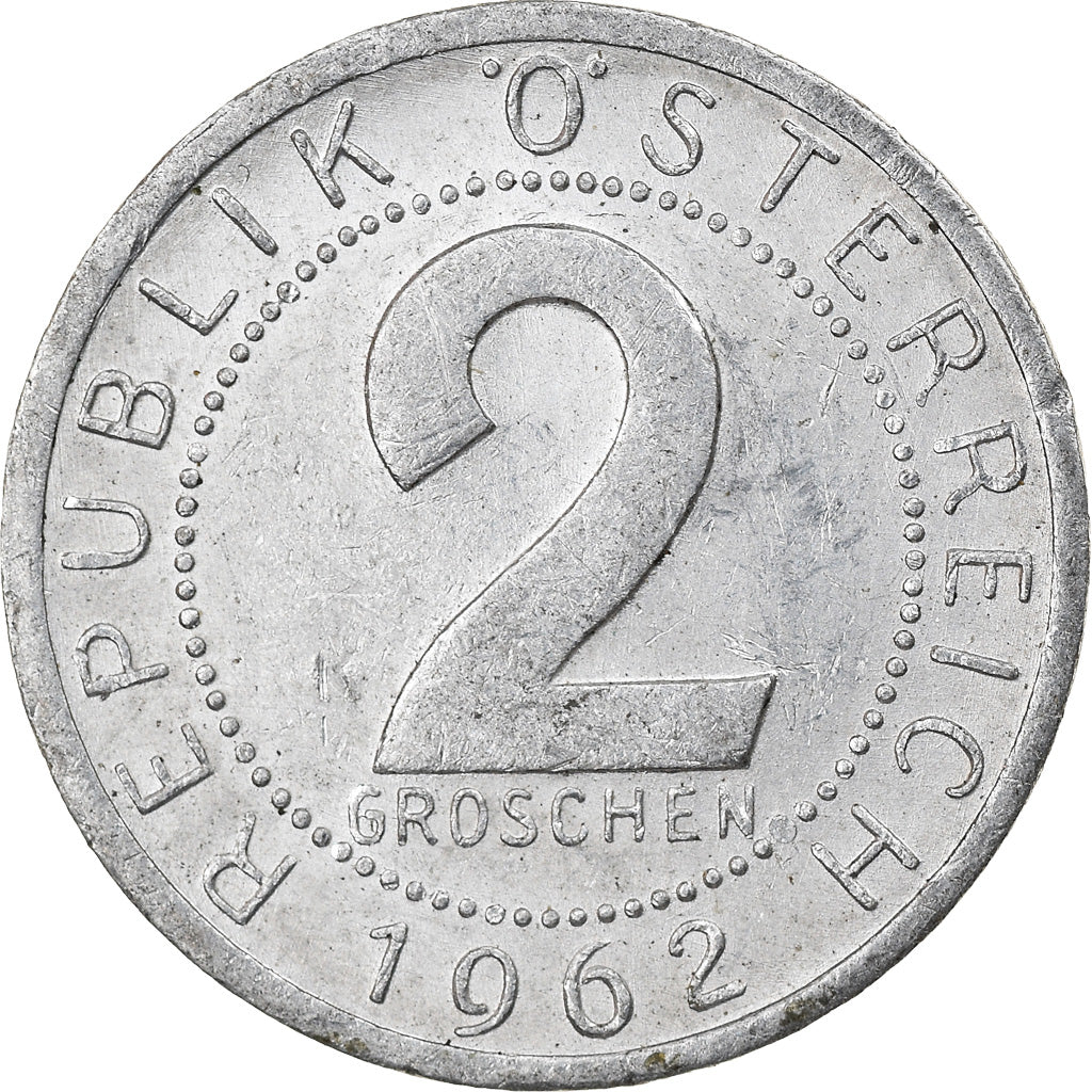 Moneta, Austria, 2 Groschen, 1962, VF(30-35), Aluminium, KM:2876
