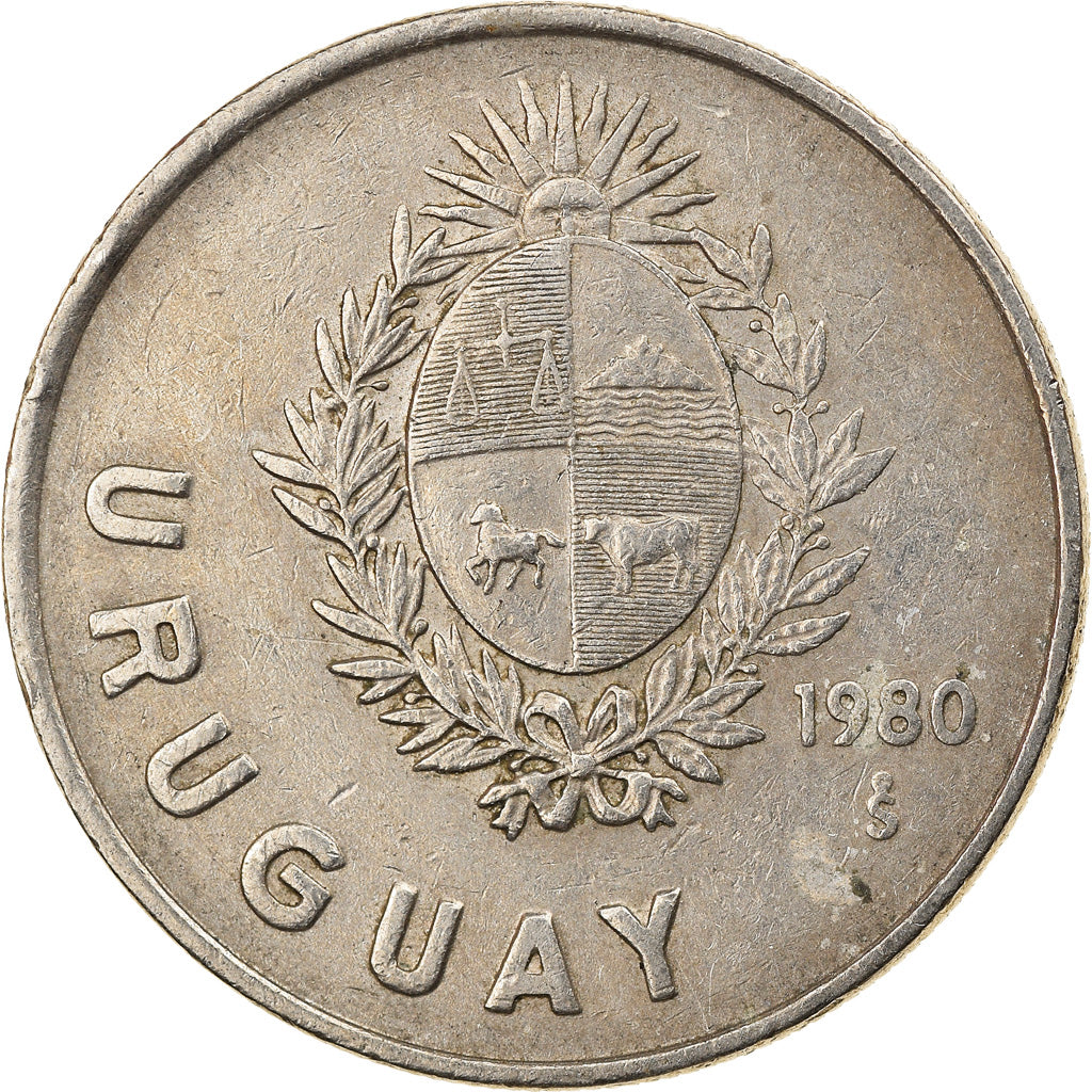 Münze, Uruguay, Nuevo Peso, 1980, Santiago, S+, Copper-nickel, KM:74