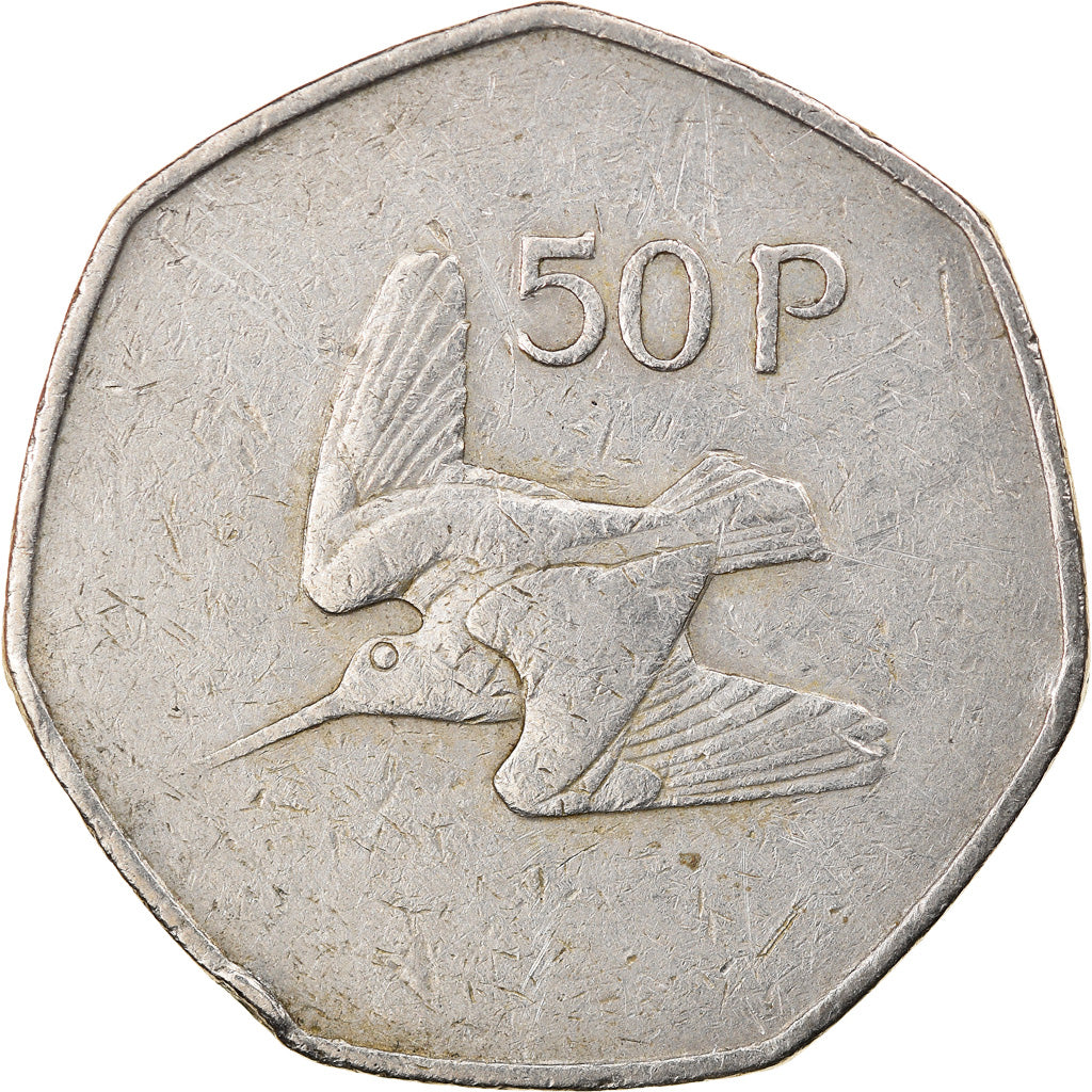 Munten, REPUBLIEK IERLAND, 50 Pence, 1988, FR+, Copper-nickel, KM:24