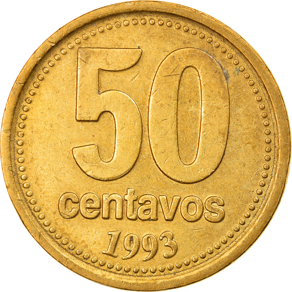 Munten, Argentinië, 50 Centavos, 1993, Buenos Aires, FR+, Aluminum-Bronze