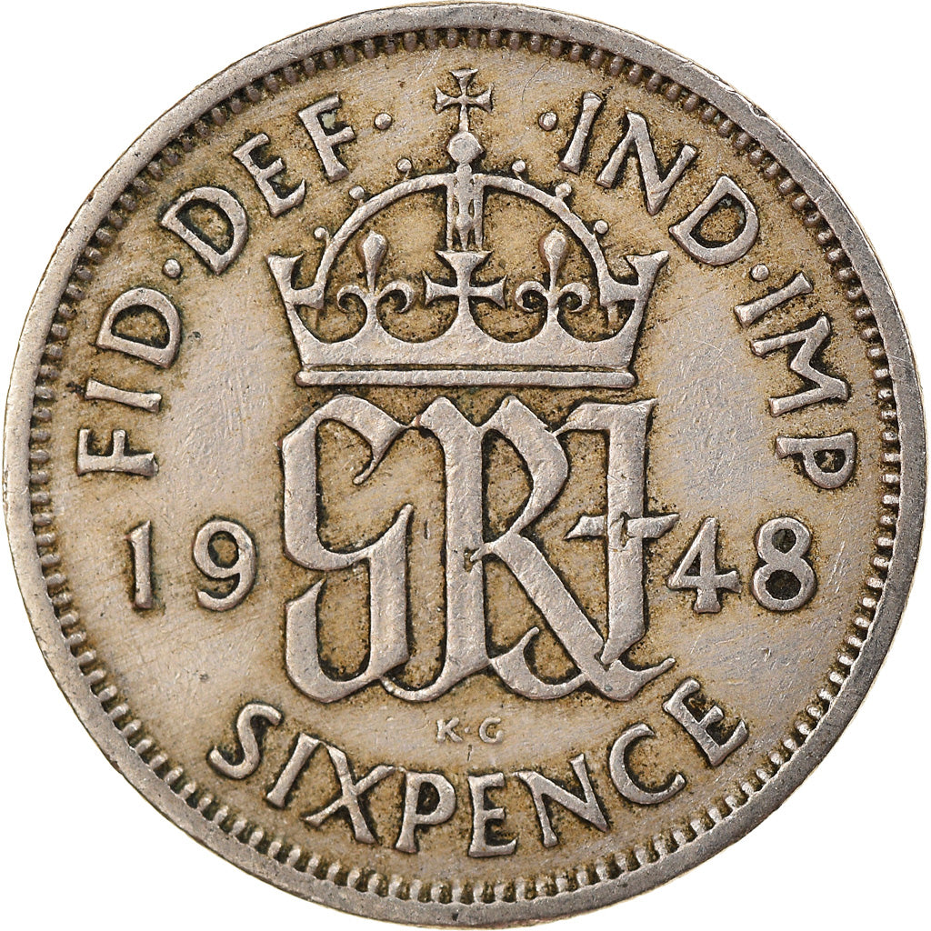 Monnaie, Grande-Bretagne, George VI, 6 Pence, 1948, TB+, Copper-nickel, KM:862