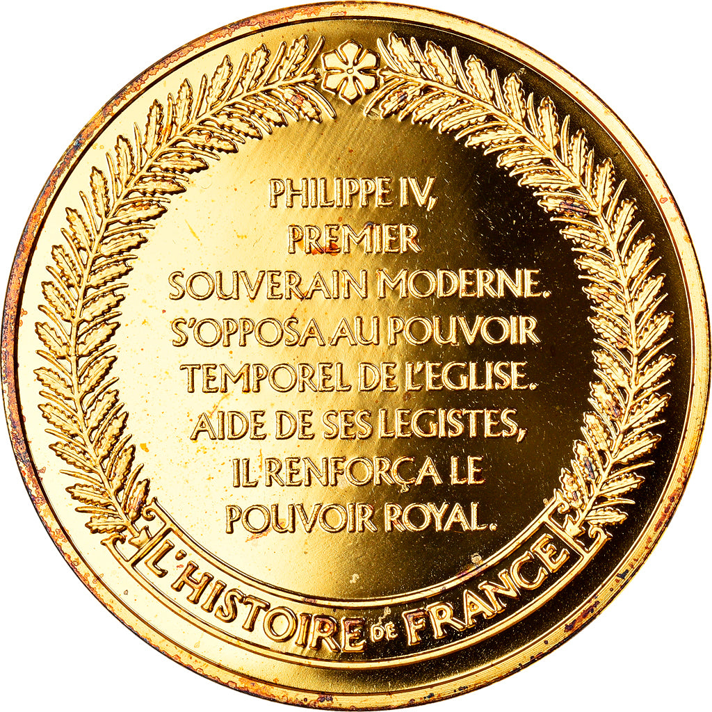 France, Medal, Philippe IV Le Bel, History, MS(64), Vermeil