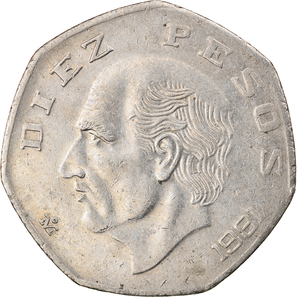 Moneta, Mexico, 10 Pesos, 1981, Mexico City, VF(20-25), Miedź-Nikiel, KM:477.2