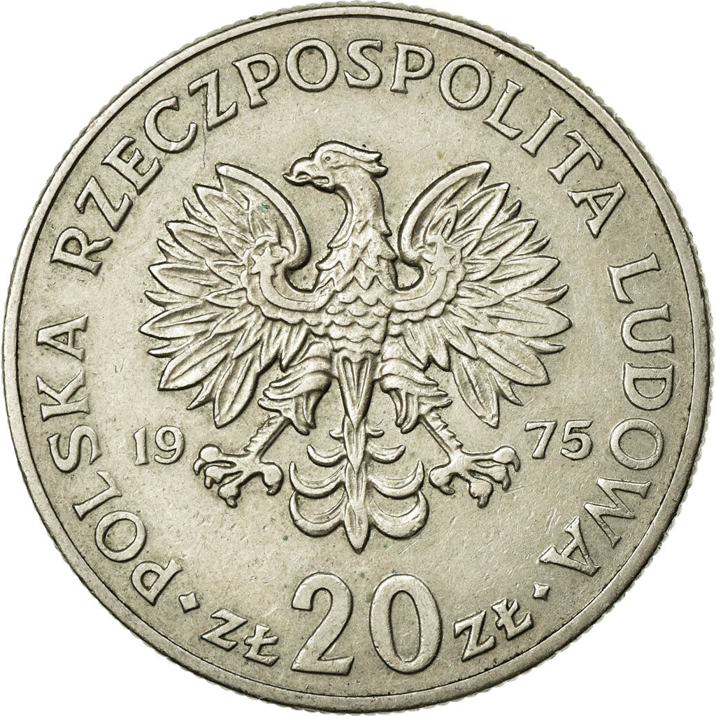 Coin, Poland, 20 Zlotych, 1975, AU(50-53), Copper-nickel, KM:69