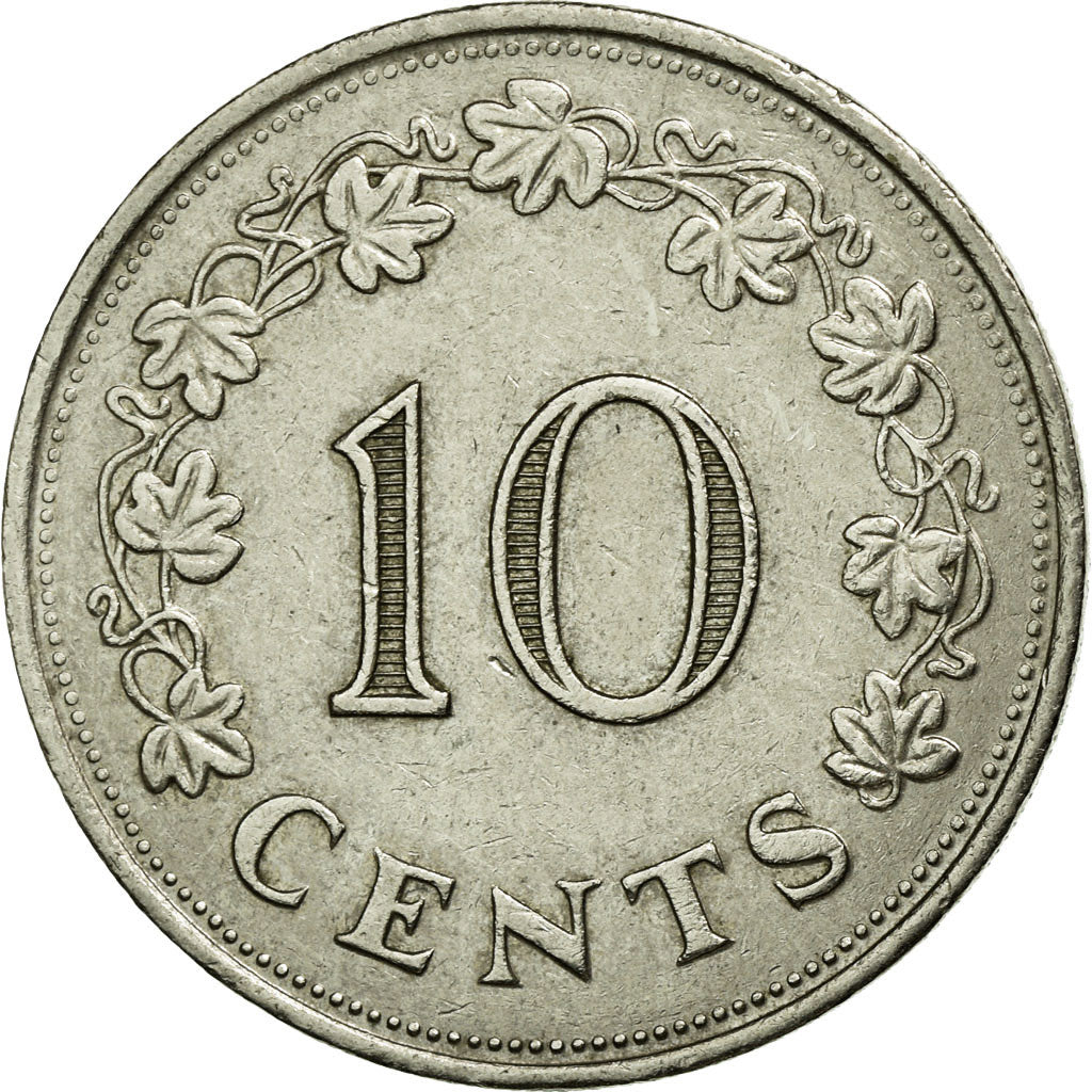 Coin, Malta, 10 Cents, 1972, EF(40-45), Copper-nickel, KM:11