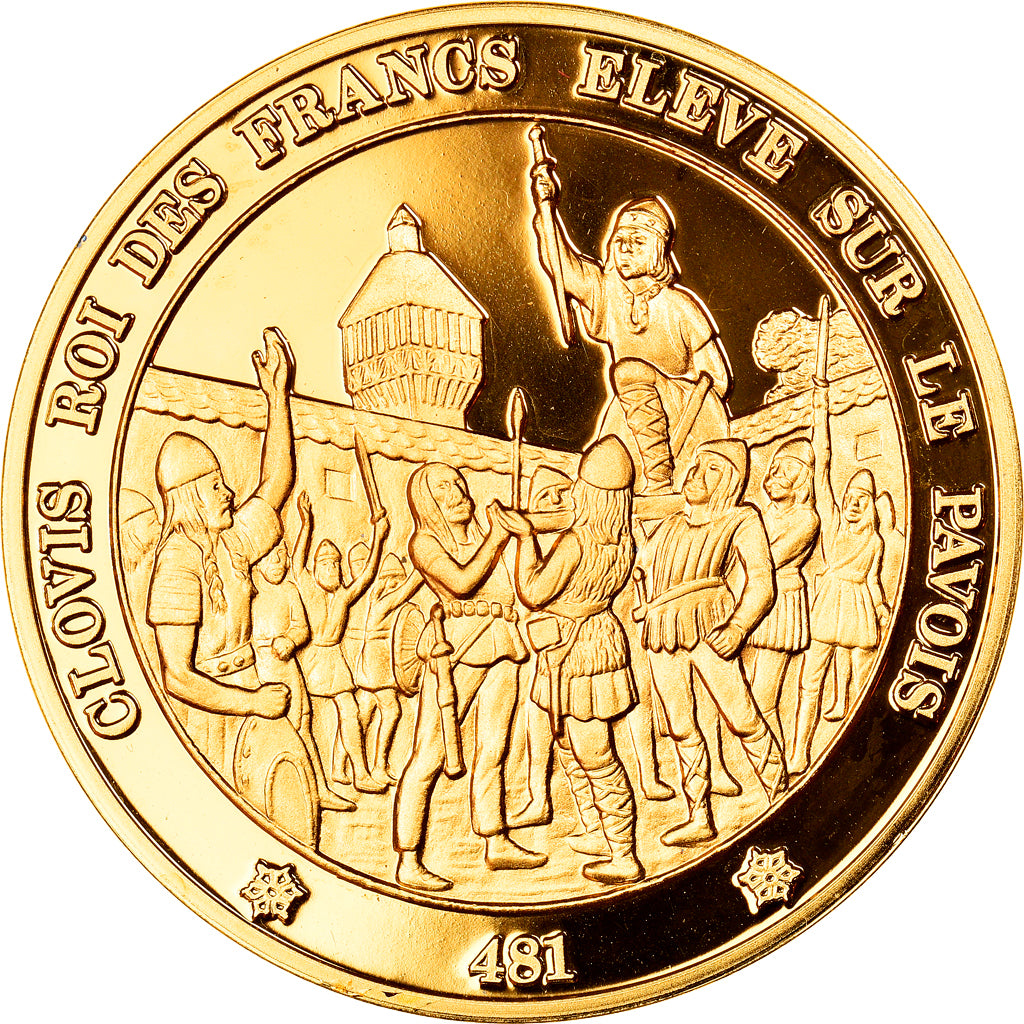 France, Medal, Clovis, Roi des Francs, History, MS(65-70), Vermeil