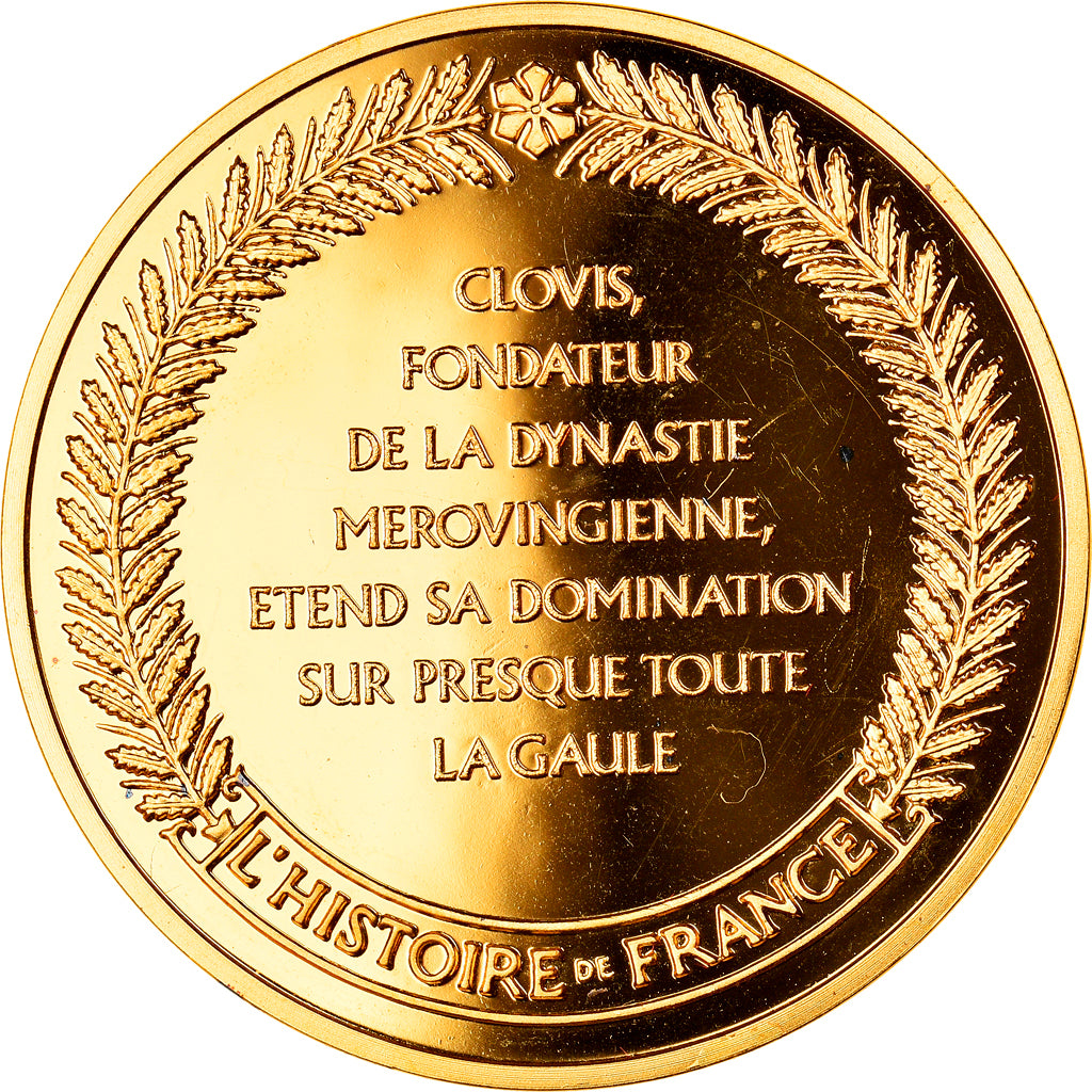 France, Medal, Clovis, Roi des Francs, History, MS(65-70), Vermeil