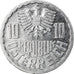 Coin, Austria, 10 Groschen, 1996, Vienna, AU(55-58), Aluminum, KM:2878