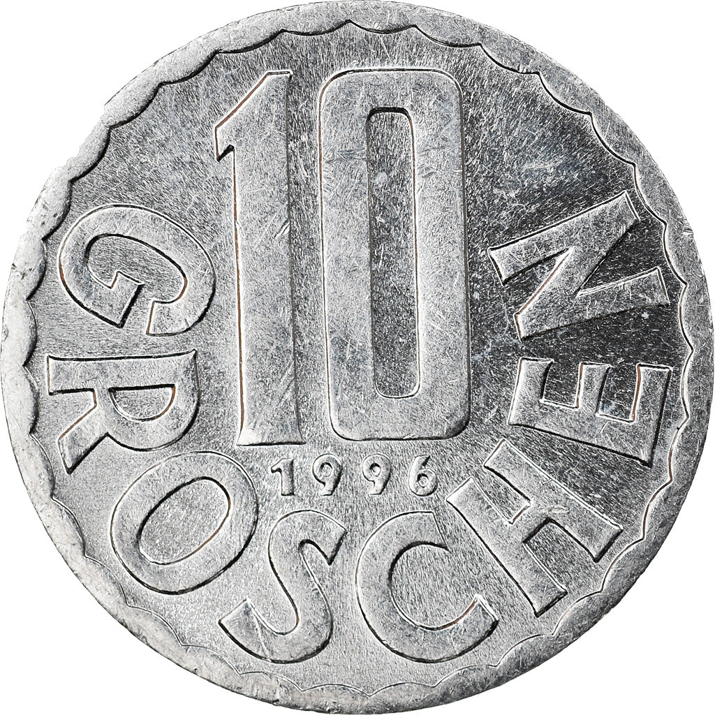 Moneta, Austria, 10 Groschen, 1996, Vienna, AU(55-58), Aluminium, KM:2878