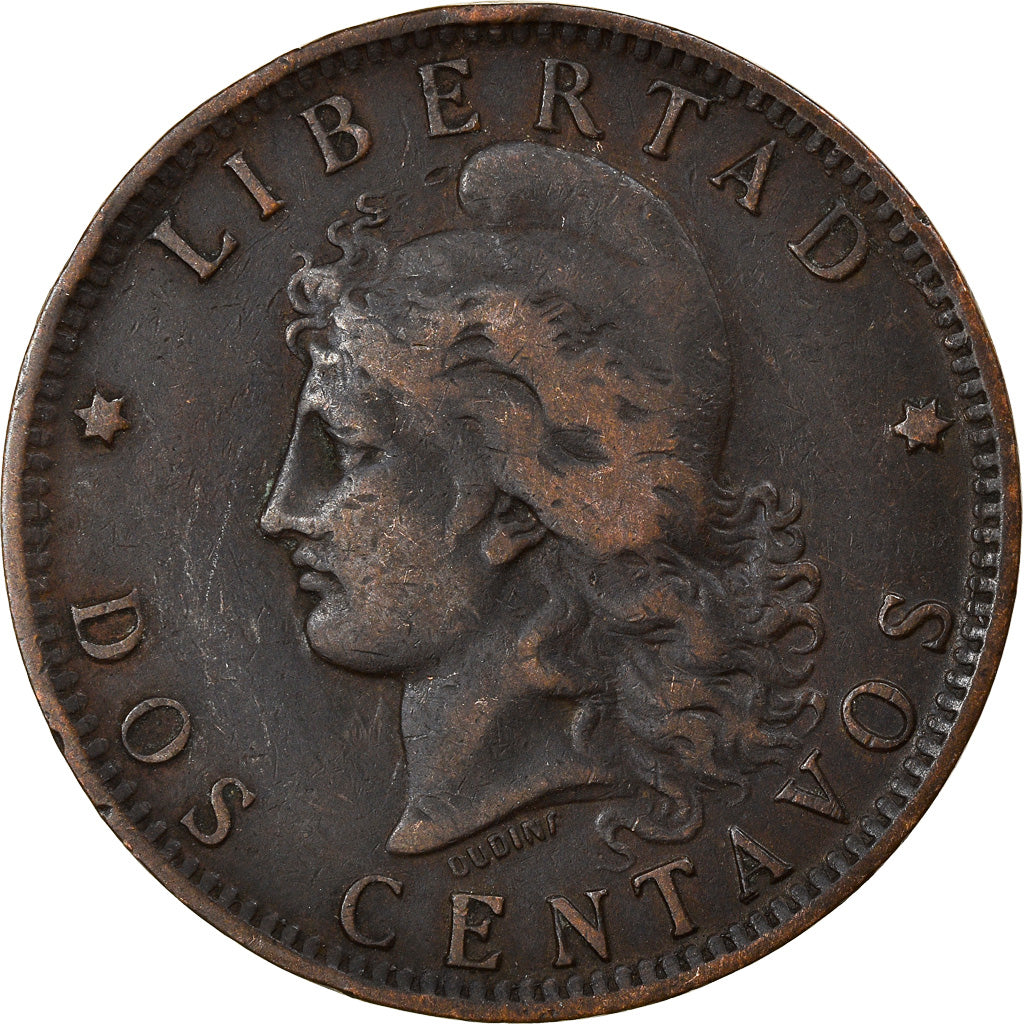Moneta, Argentina, 2 Centavos, 1893, VF(30-35), Bronze, KM:33