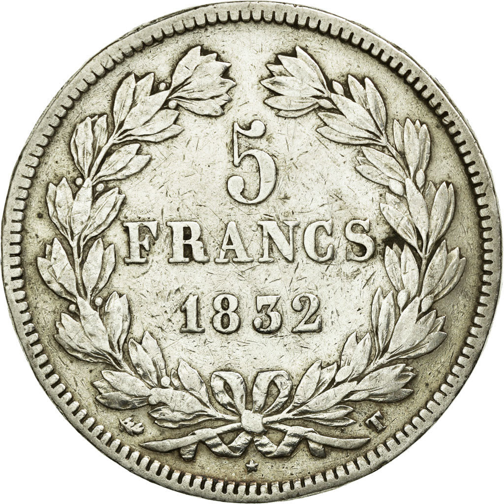 Coin, France, Louis-Philippe, 5 Francs, 1832, Nantes, VF(20-25), Silver