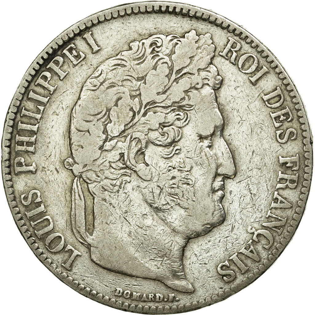 Coin, France, Louis-Philippe, 5 Francs, 1843, Rouen, VF(20-25), Silver
