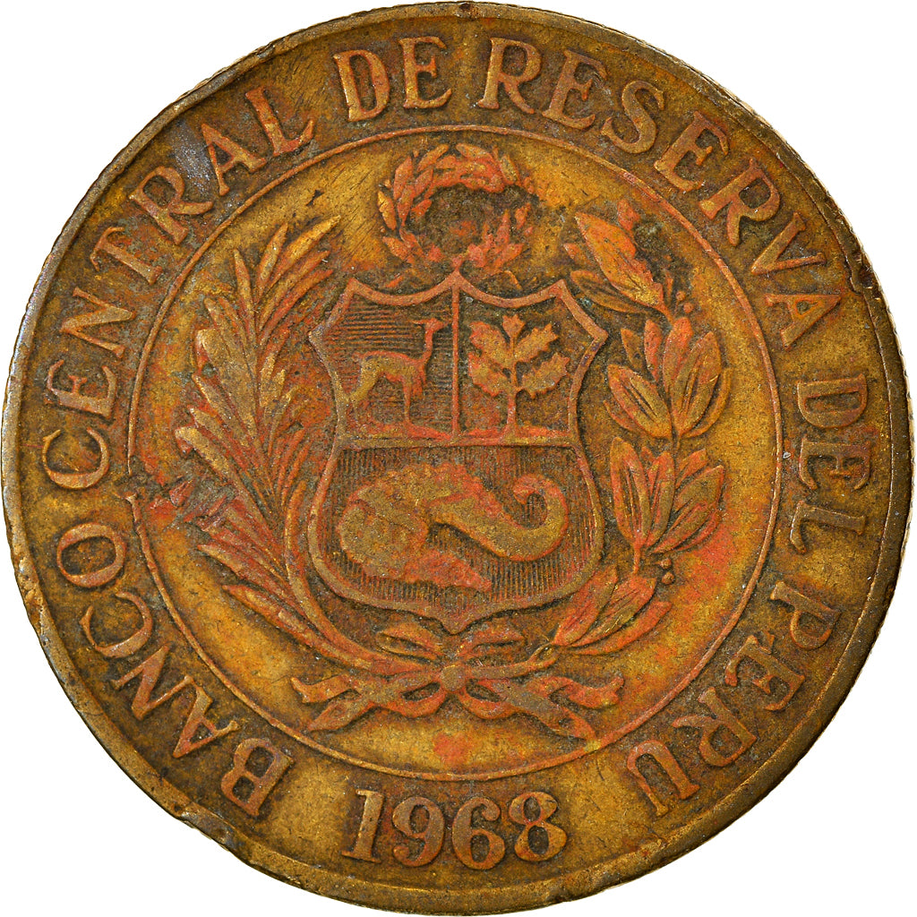 Moeda, Peru, Sol, 1968, Lima, VF(30-35), Latão, KM:248