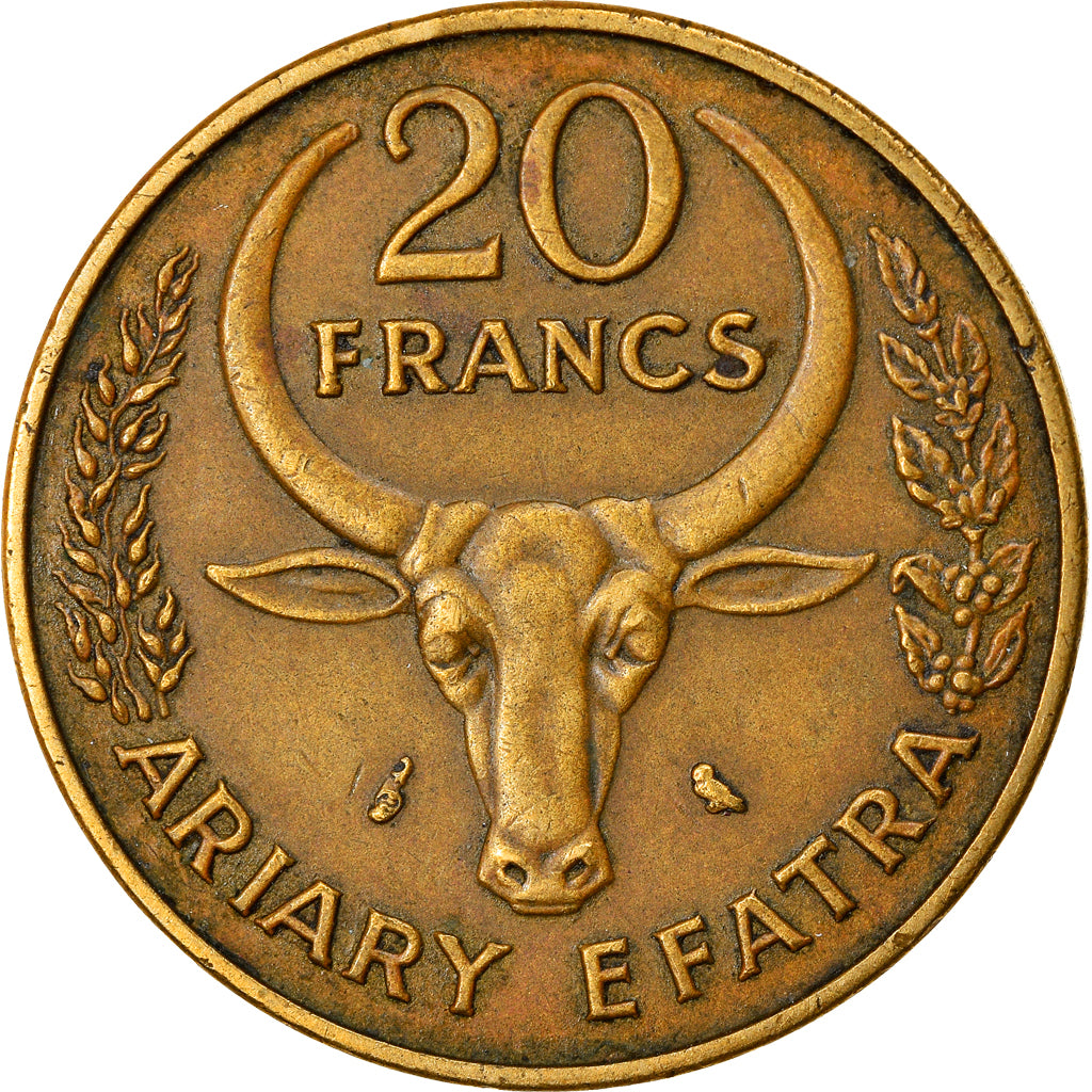 Moneta, Madagascar, 20 Francs, 4 Ariary, 1971, Paris, BB, Alluminio-bronzo