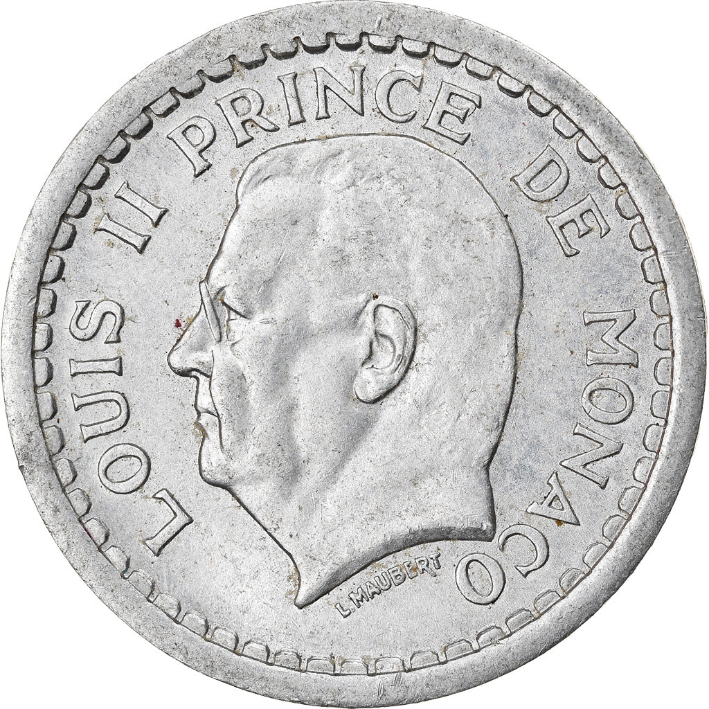 Coin, Monaco, Louis II, Franc, 1943, Paris, EF(40-45), Aluminum, KM:120