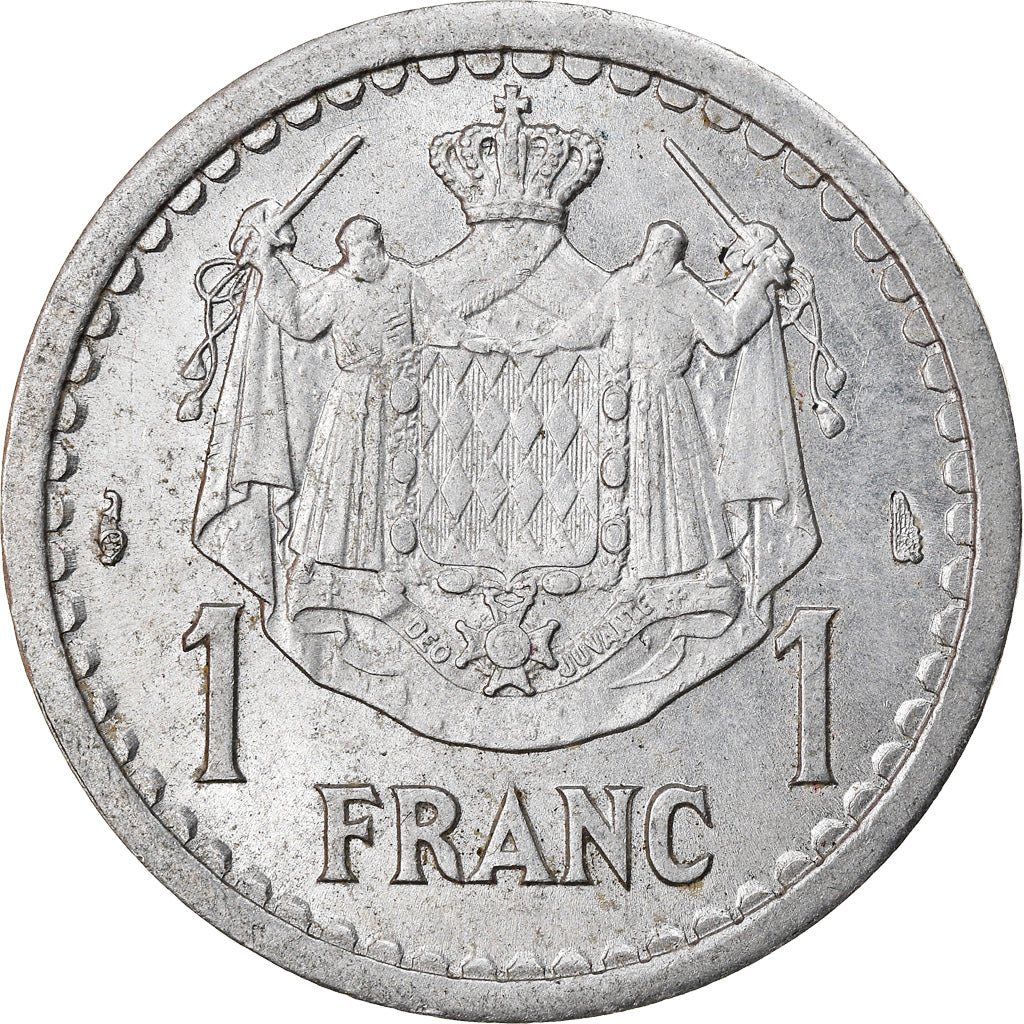 Coin, Monaco, Louis II, Franc, 1943, Paris, EF(40-45), Aluminum, KM:120