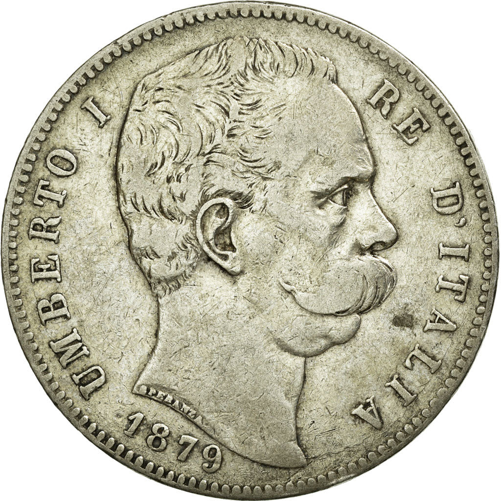 Coin, Italy, Umberto I, 5 Lire, 1879, Rome, Ottawa, EF(40-45), Silver, KM:20