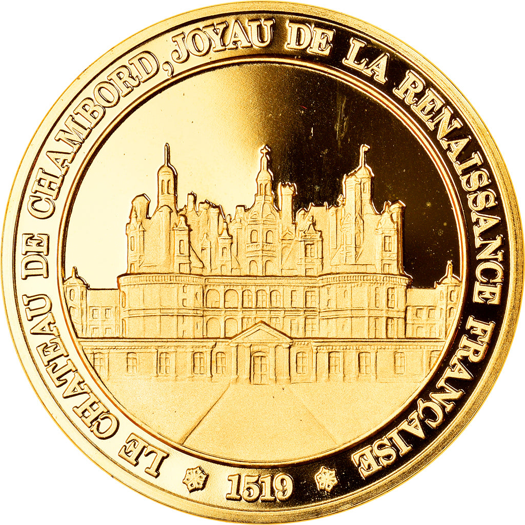 Francia, medaglia, Château de Chambord, Renaissance, History, FDC, Vermeil