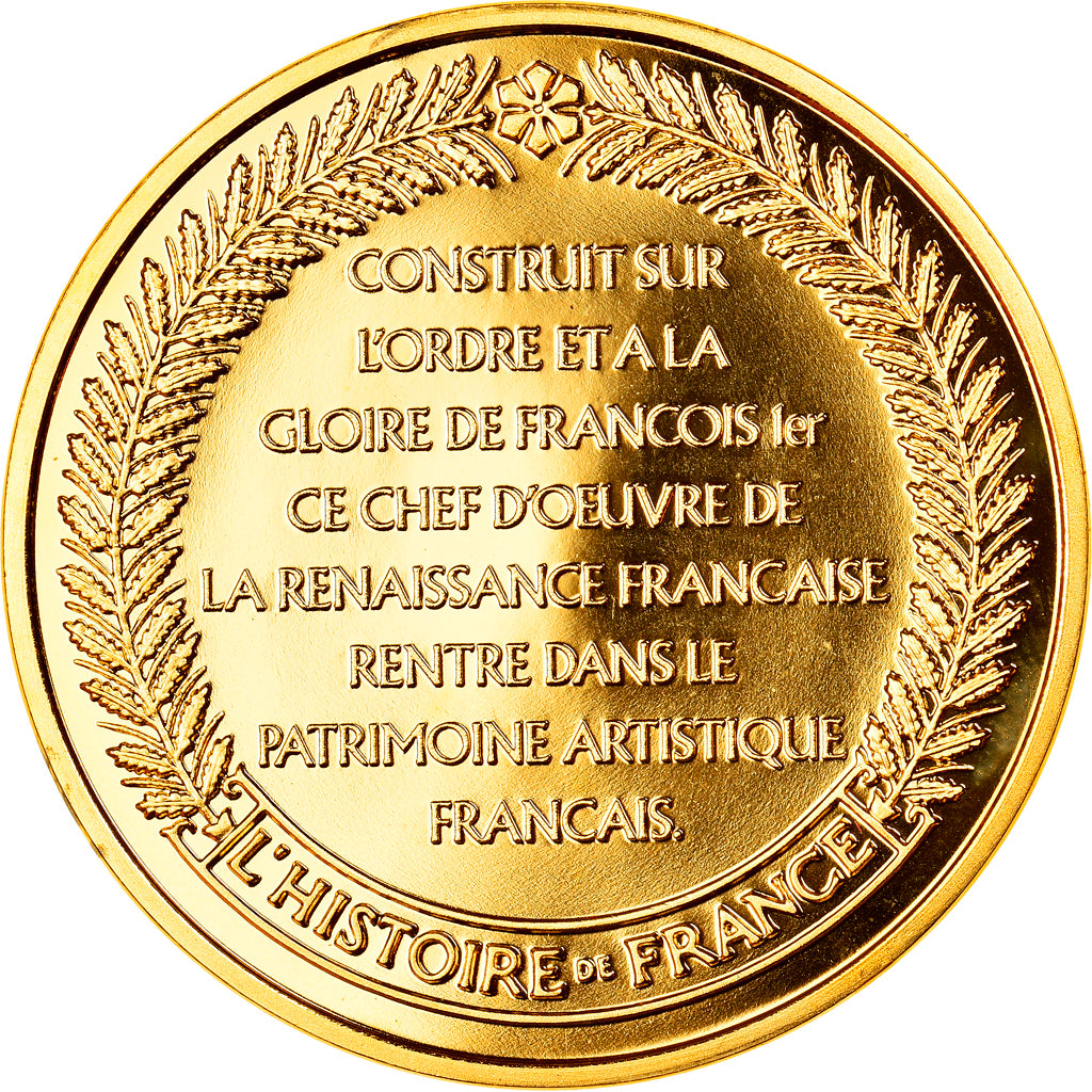 Francia, medaglia, Château de Chambord, Renaissance, History, FDC, Vermeil