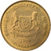 Coin, Singapore, 5 Cents, 2000, Singapore Mint, EF(40-45), Aluminum-Bronze