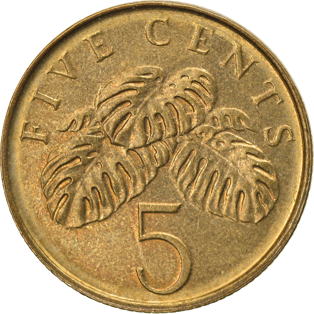 Coin, Singapore, 5 Cents, 2000, Singapore Mint, EF(40-45), Aluminum-Bronze
