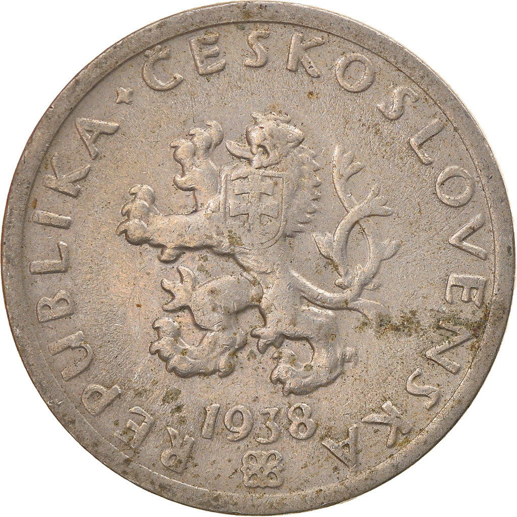 Coin, Czechoslovakia, 20 Haleru, 1938, EF(40-45), Copper-nickel, KM:1