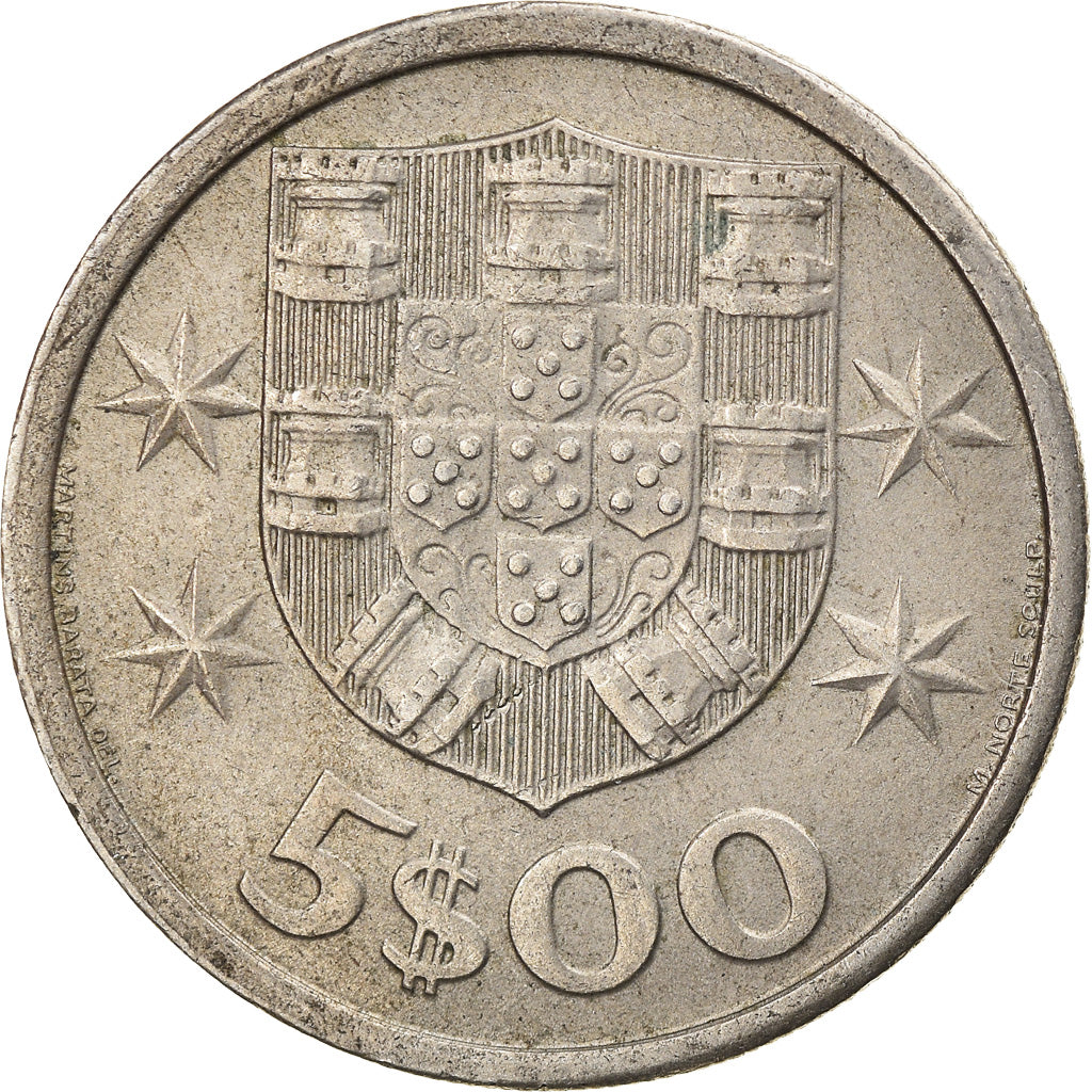Moeda, Portugal, 5 Escudos, 1966, EF(40-45), Cobre-níquel, KM:591