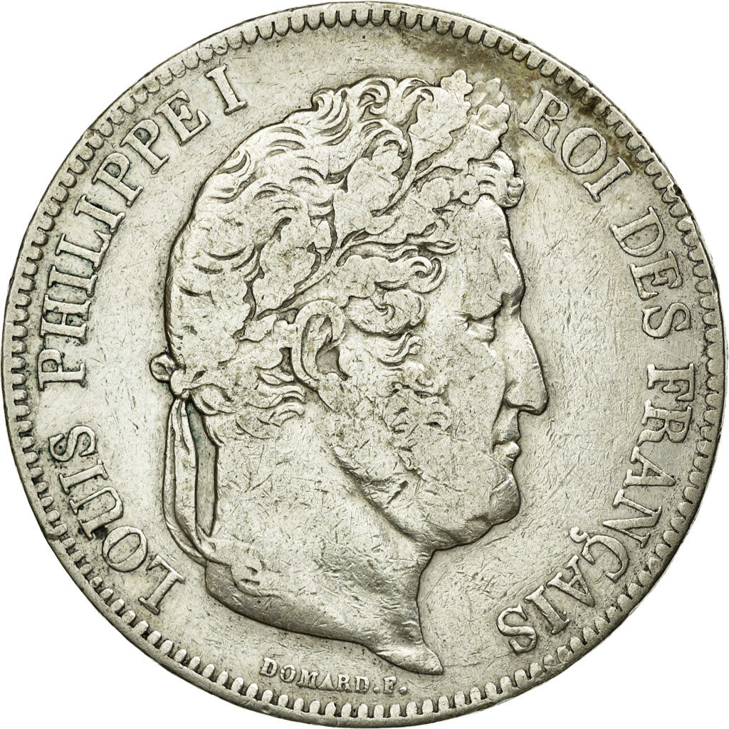 Coin, France, Louis-Philippe, 5 Francs, 1833, Lyon, VF(30-35), Silver, KM:749.4
