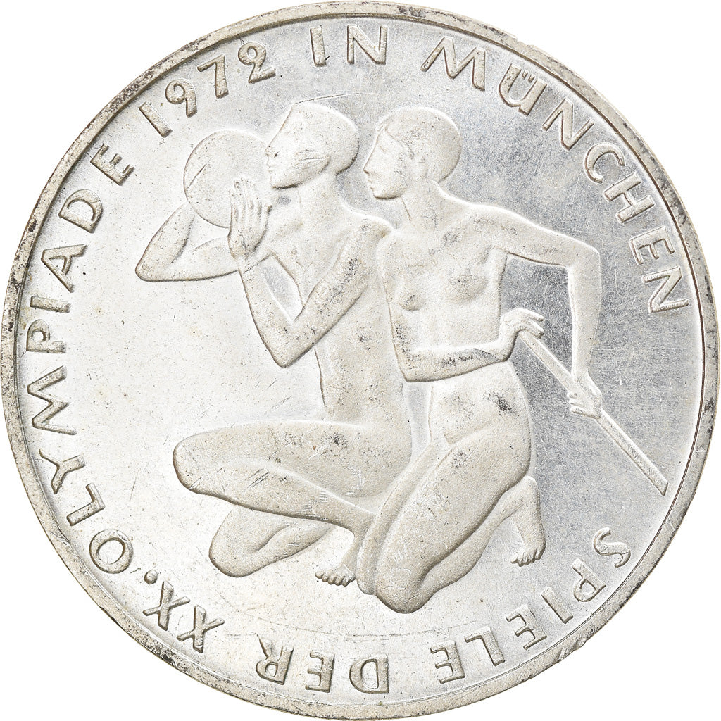 Moneta, Niemcy - RFN, 10 Mark, 1972, Karlsruhe, MS(60-62), Srebro, KM:132