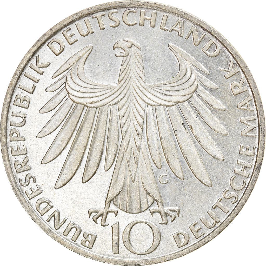 Moneta, Niemcy - RFN, 10 Mark, 1972, Karlsruhe, MS(60-62), Srebro, KM:132