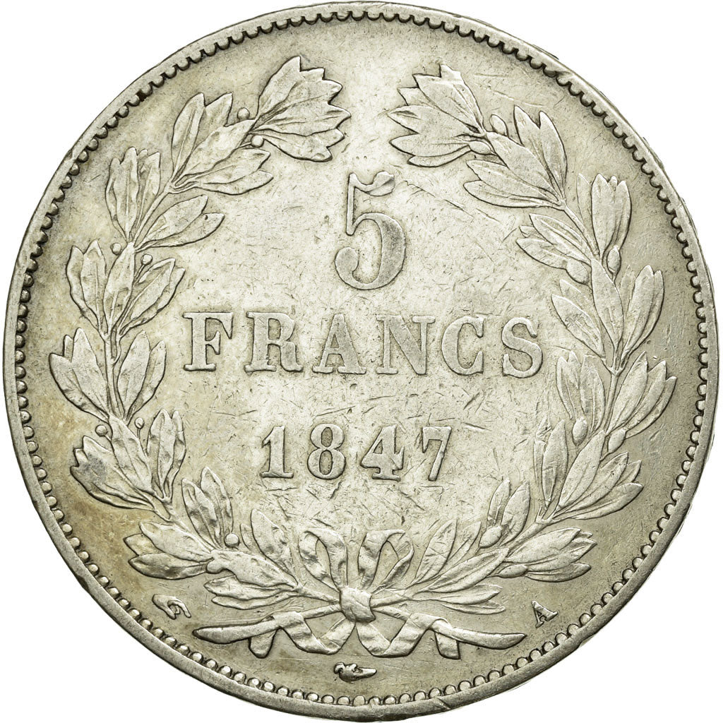 Coin, France, Louis-Philippe, 5 Francs, 1847, Paris, EF(40-45), Silver