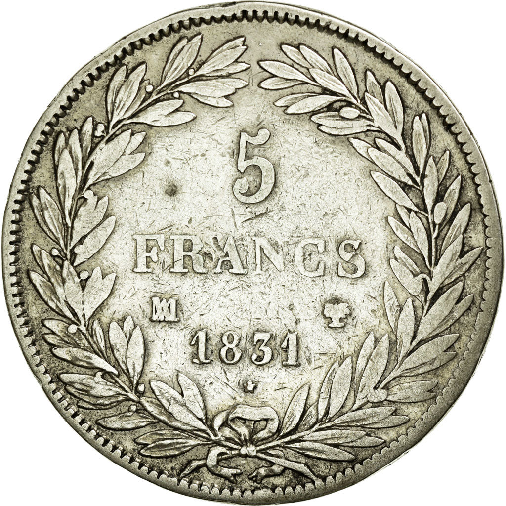 Monnaie, France, Louis-Philippe, 5 Francs, 1831, Marseille, TB+, Argent