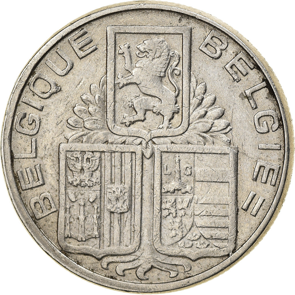 Moneta, Belgia, 5 Francs, 5 Frank, 1938, EF(40-45), Nikiel, KM:116.1