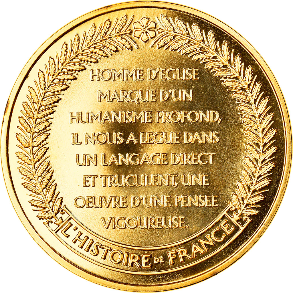 France, Medal, L'Histoire de France, Rabelais, History, MS(65-70), Vermeil