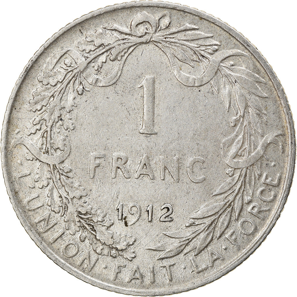 Moneta, Belgio, Franc, 1912, BB, Argento, KM:72