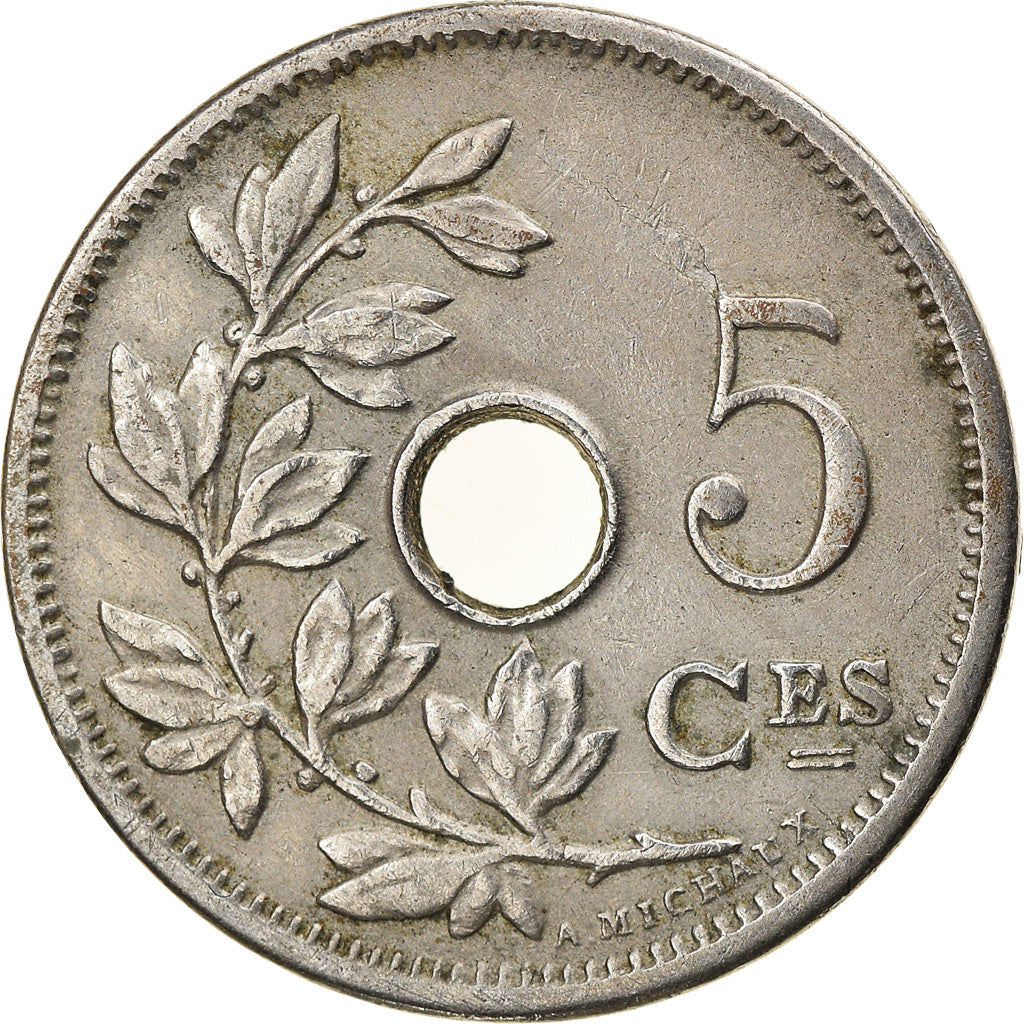Moneda, Bélgica, 5 Centimes, 1905, MBC, Cobre - níquel, KM:54