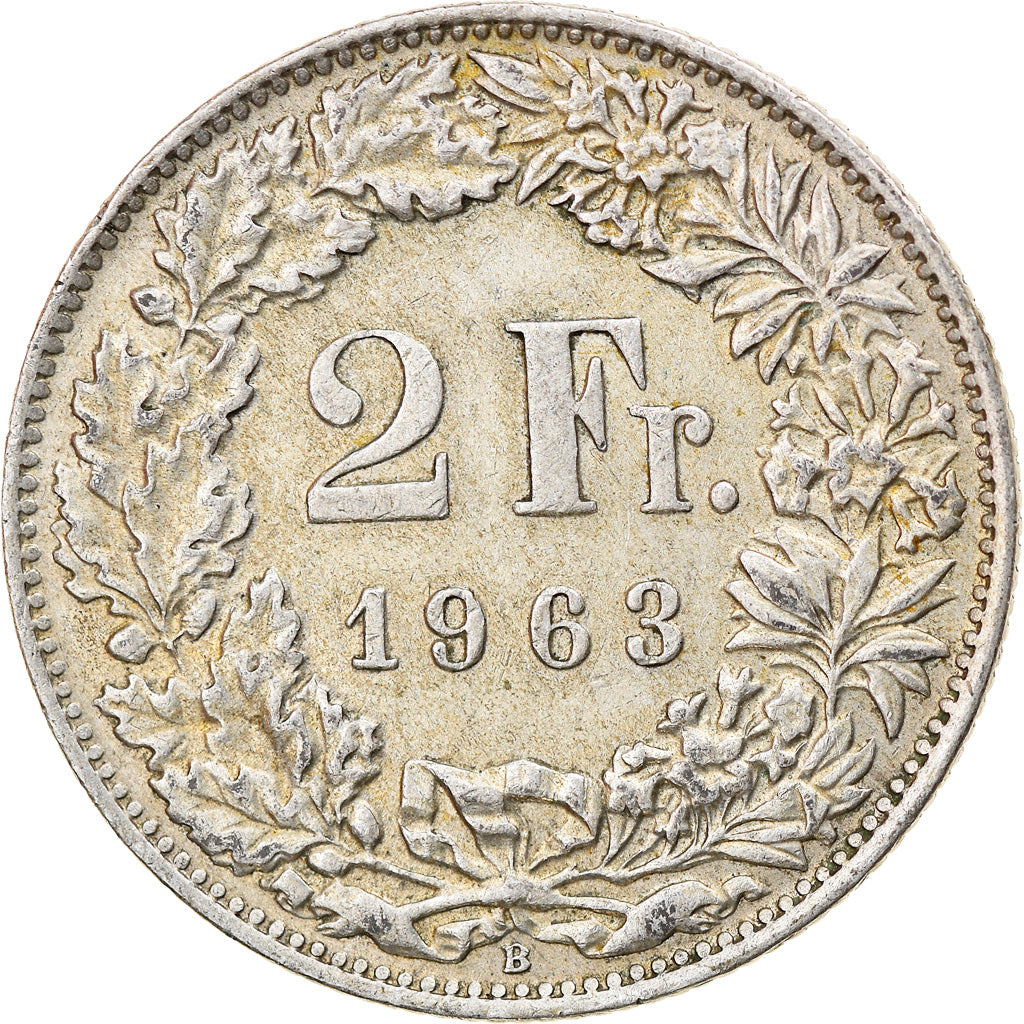 Moneta, Svizzera, 2 Francs, 1963, Bern, BB, Argento, KM:21