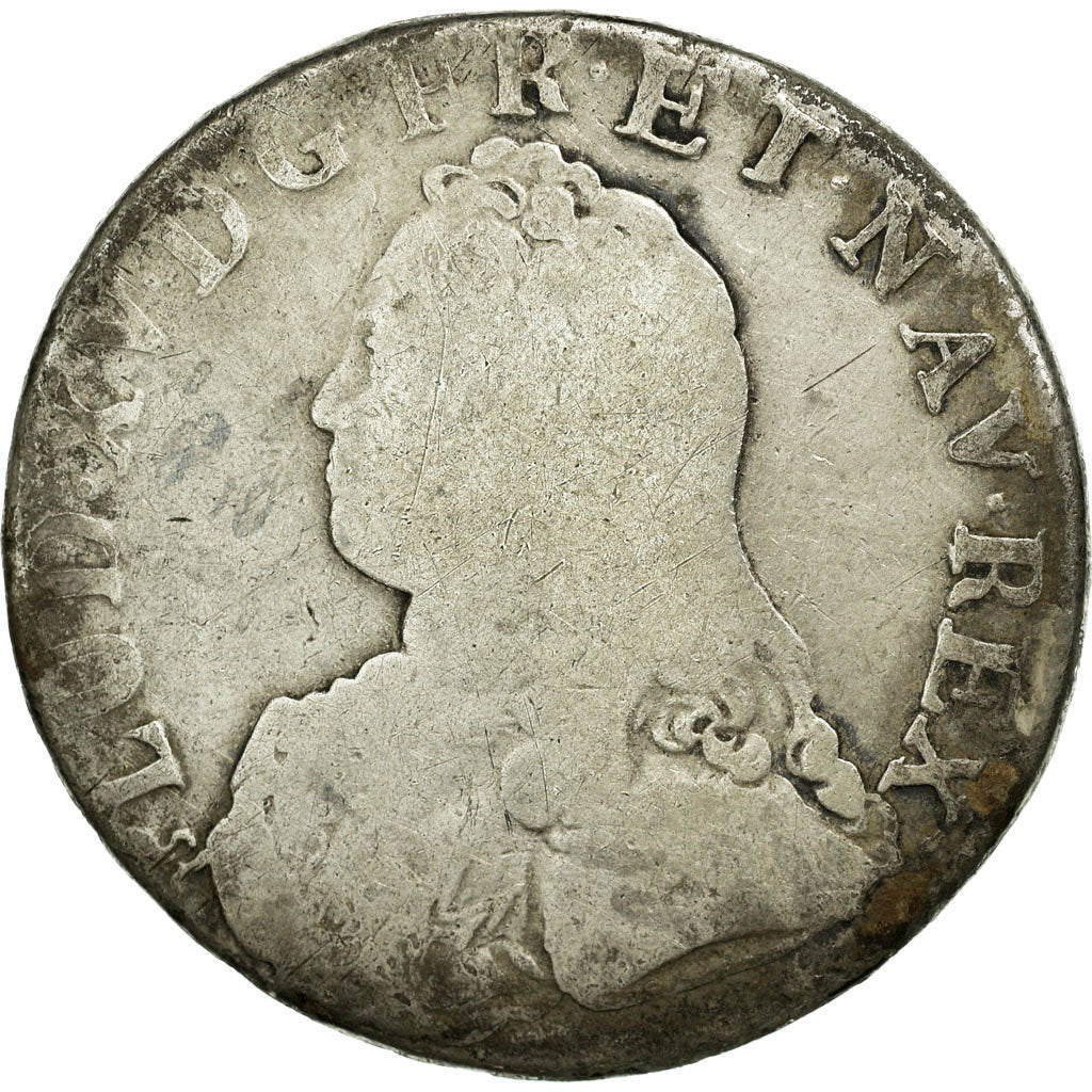 Coin, France, Louis XV, Écu aux branches d'olivier, Ecu, 1738, Rouen, F(12-15)