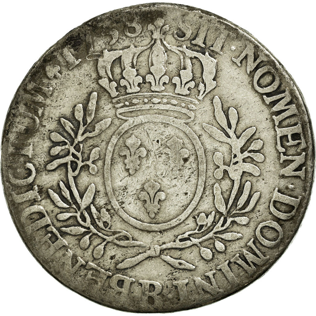 Coin, France, Louis XV, Écu aux branches d'olivier, Ecu, 1738, Rouen, F(12-15)