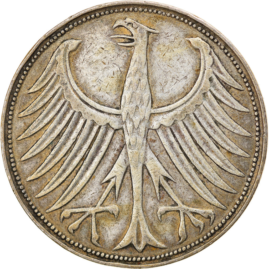 Münze, Bundesrepublik Deutschland, 5 Mark, 1951, Hamburg, S+, Silber, KM:112.1
