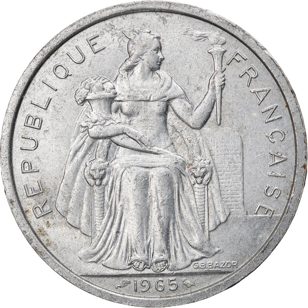 Monnaie, French Polynesia, 5 Francs, 1965, Paris, TTB, Aluminium, KM:4