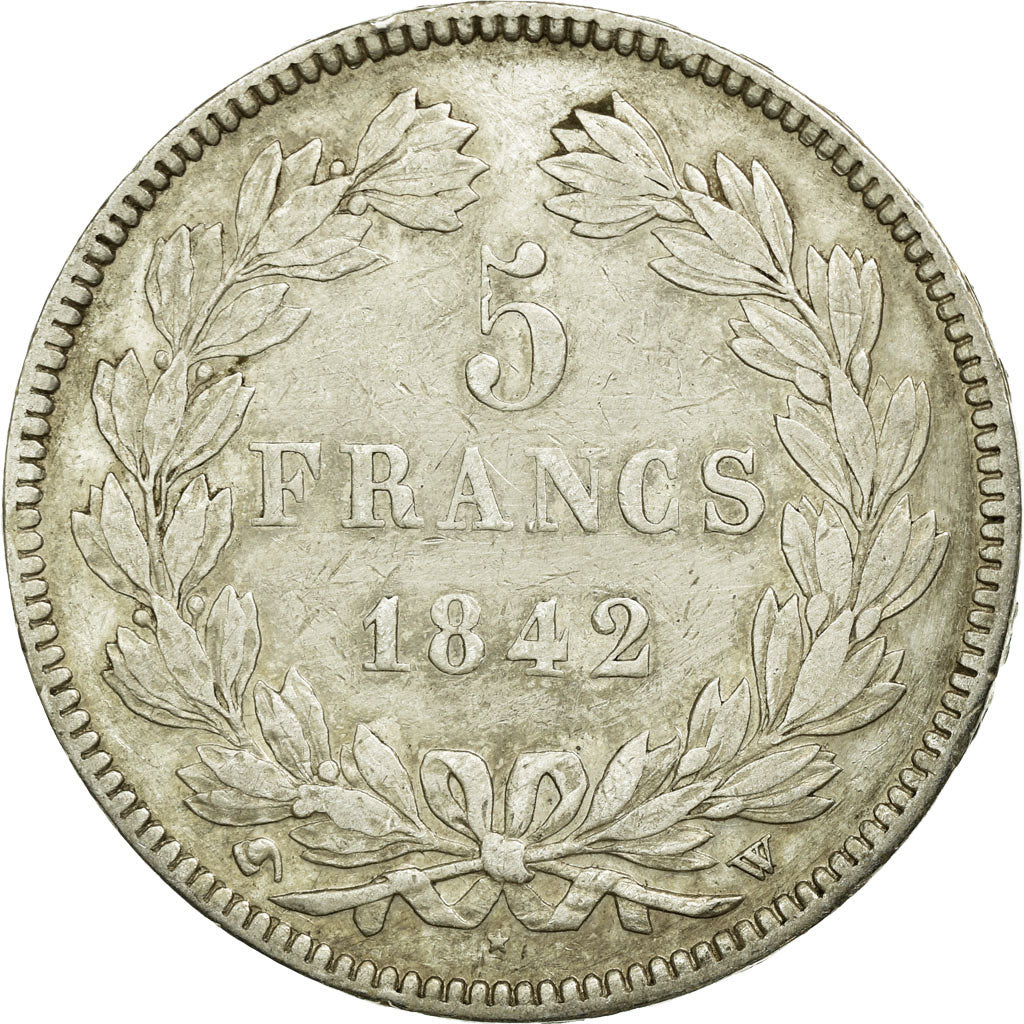 Coin, France, Louis-Philippe, 5 Francs, 1842, Lille, EF(40-45), Silver