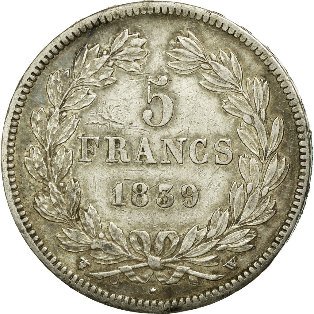 Coin, France, Louis-Philippe, 5 Francs, 1839, Lille, EF(40-45), Silver